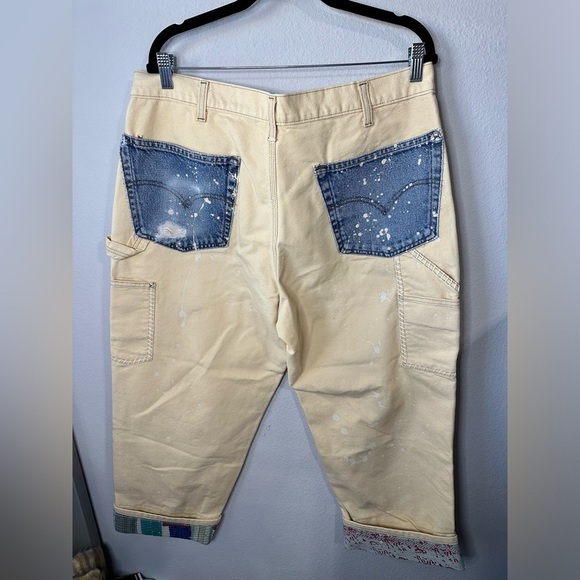 New Tricia Fix Exclusive Carhartt Reworked Pants 17” Waist Kantha Embroidered - Picture 11 of 11